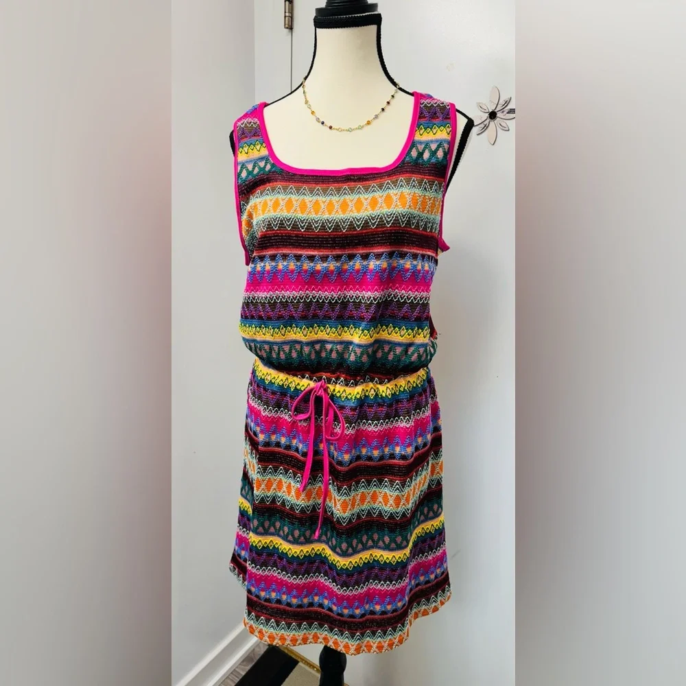Colorful Patterned Mini Dress - Picture 5 of 8